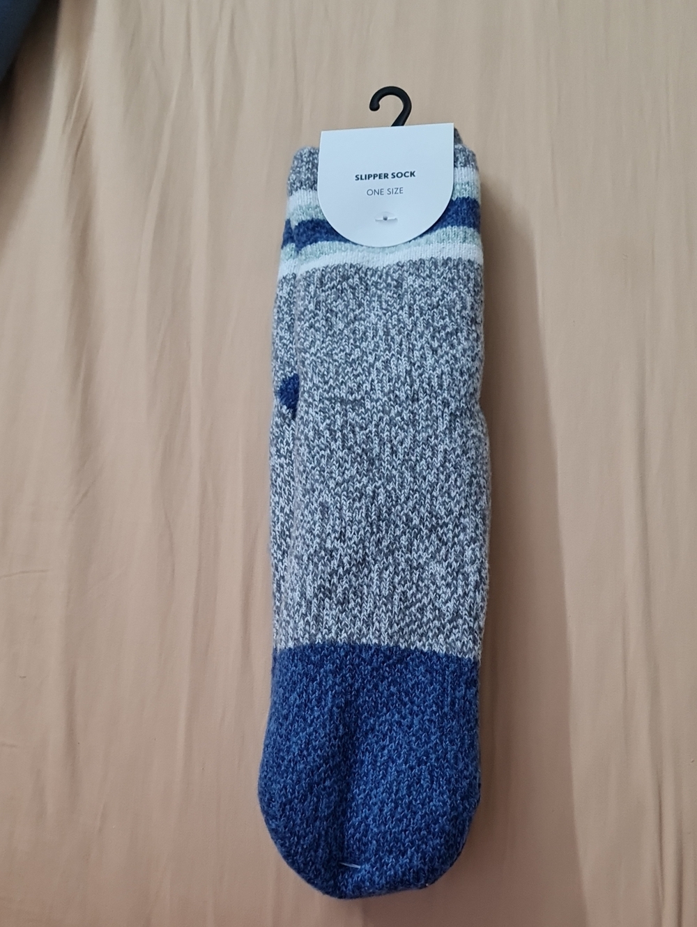 💥3for$15💥rubi Slipper Socks - Blue & Gray Cozy Knit - One Size